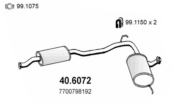 Tłumik środkowy ASSO 40.6072
