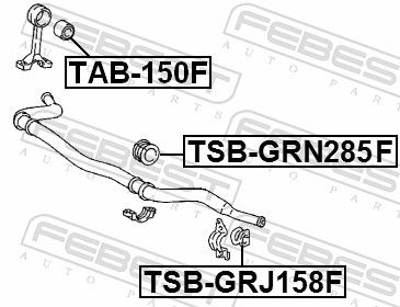 Levně Držák, Příčný stabilizátor FEBEST TSB-GRN285F