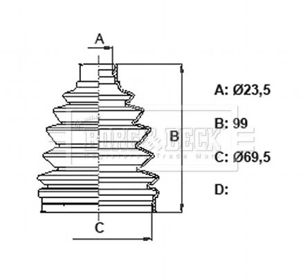 Zestaw osłon, wał napędowy BORG & BECK BCB6166