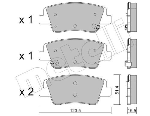 set placute frana,frana disc METELLI 22-1360-0