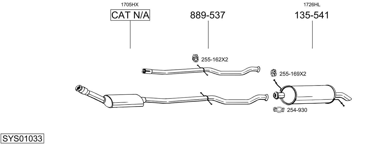 Układ wydechowy BOSAL SYS01033