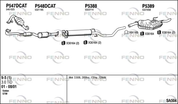 Układ wydechowy FENNO SA504