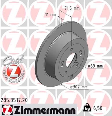 Brzdový kotouč ZIMMERMANN 285.3517.20