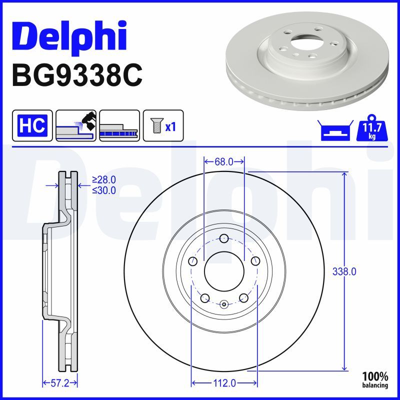Disc frana DELPHI BG9338C