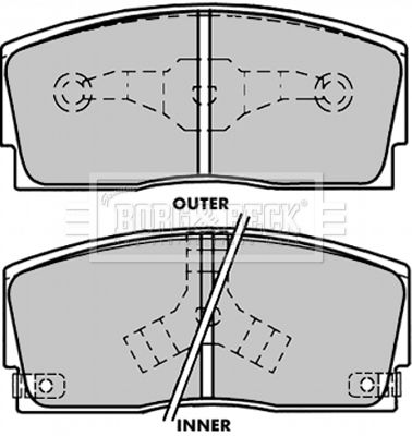 Zestaw klocków hamulcowych, hamulce tarczowe BORG & BECK BBP1241