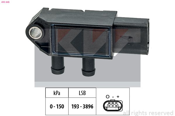 Czujnik, ciśnienie spalin KW 493445