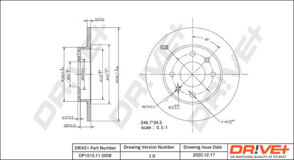 Tarcza hamulcowa DR!VE+ DP1010.11.0008