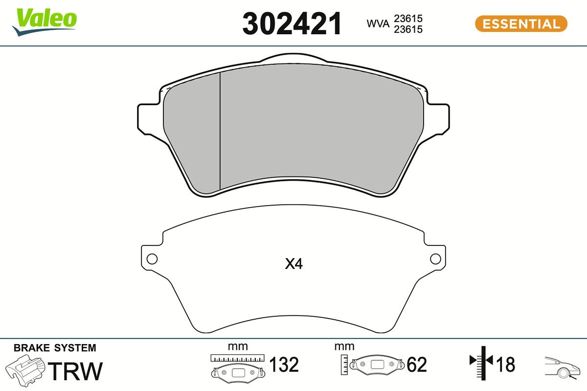 set placute frana,frana disc VALEO 302421