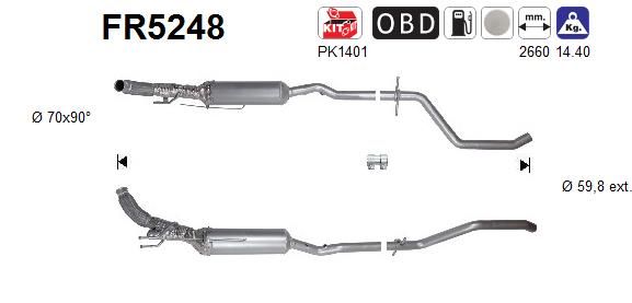 Filtr sadzy / filtr cząstek stałych, układ wydechowy AS FR5248