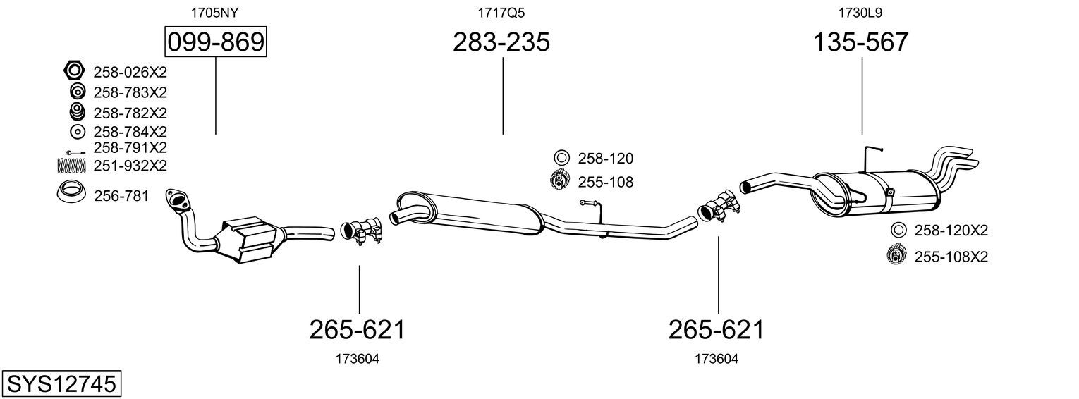 Układ wydechowy BOSAL SYS12745