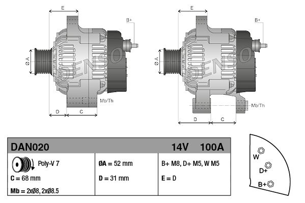Alternator DENSO DAN020