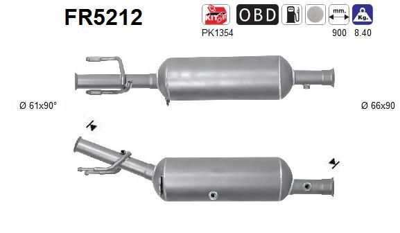 Filtr sadzy / filtr cząstek stałych, układ wydechowy AS FR5212