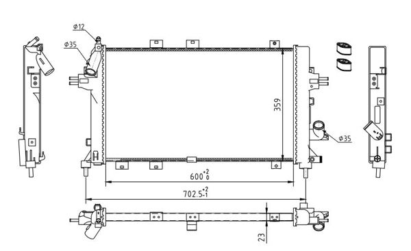 Chłodnica, układ chłodzenia silnika HART 612 357