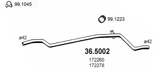 Rura wydechowa ASSO 36.5002