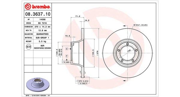 Tarcza hamulcowa MAGNETI MARELLI 360406024400