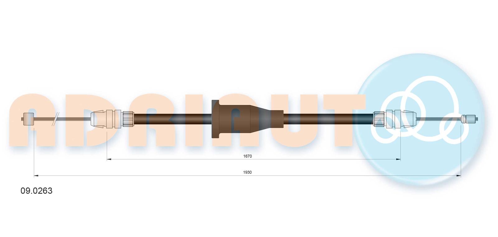 Cablu, frana de parcare ADRIAUTO 09.0263