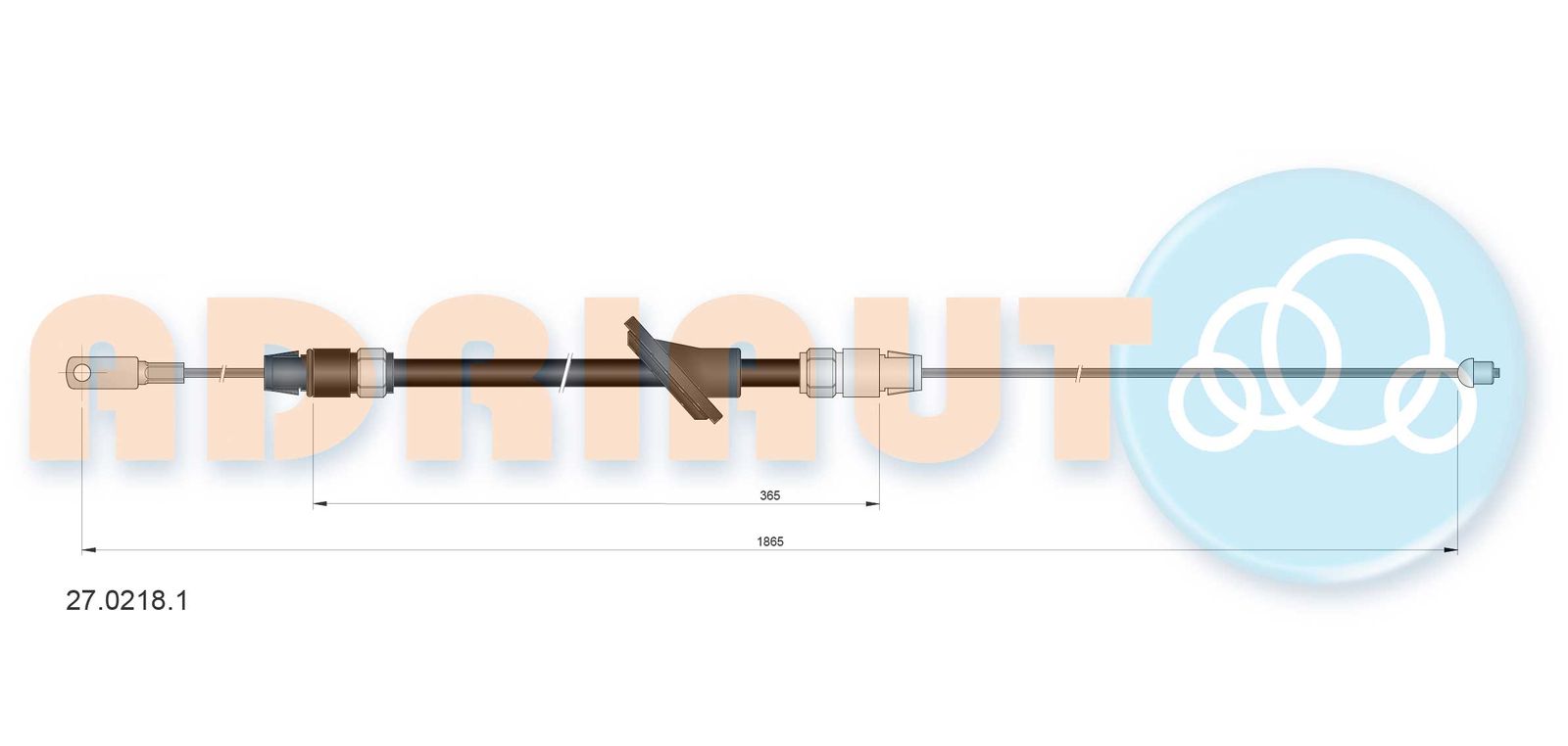 Cablu, frana de parcare ADRIAUTO 27.0218.1