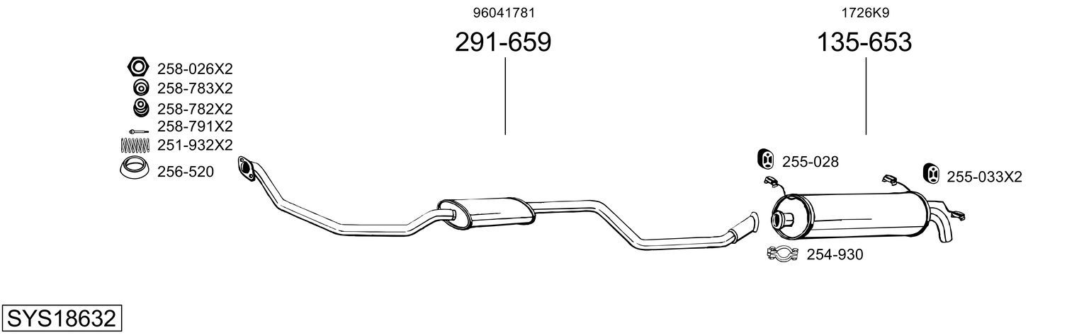 Układ wydechowy BOSAL SYS18632