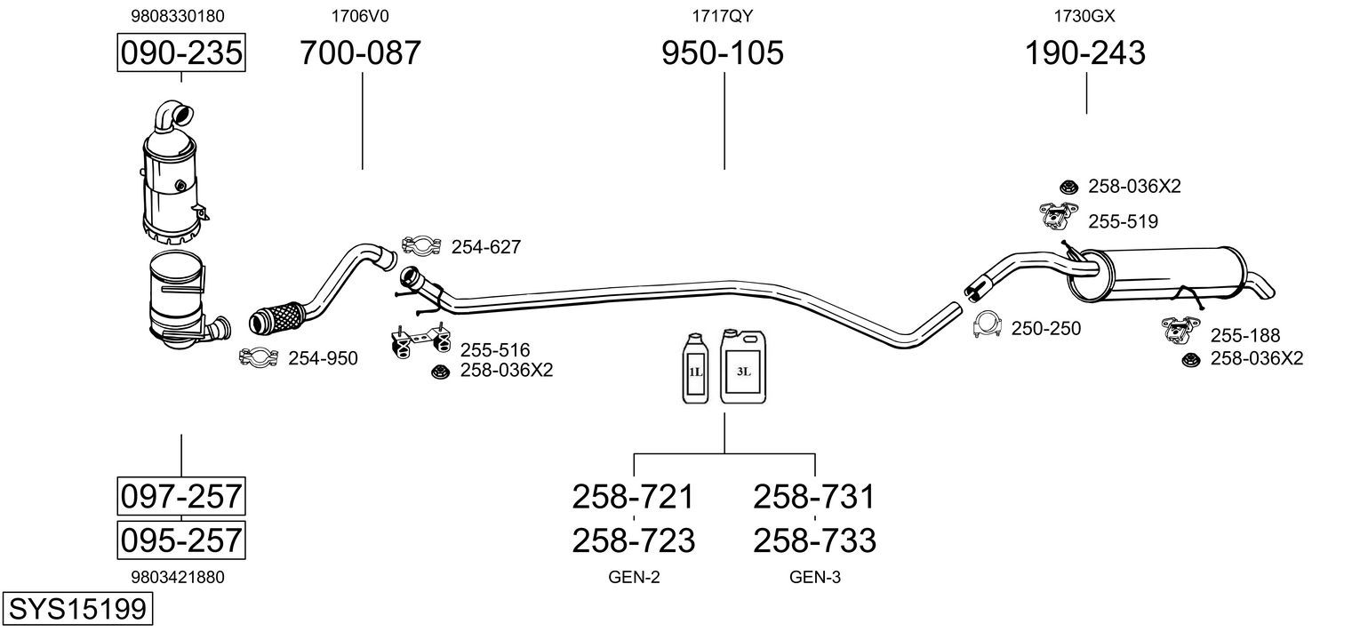 Układ wydechowy BOSAL SYS15199
