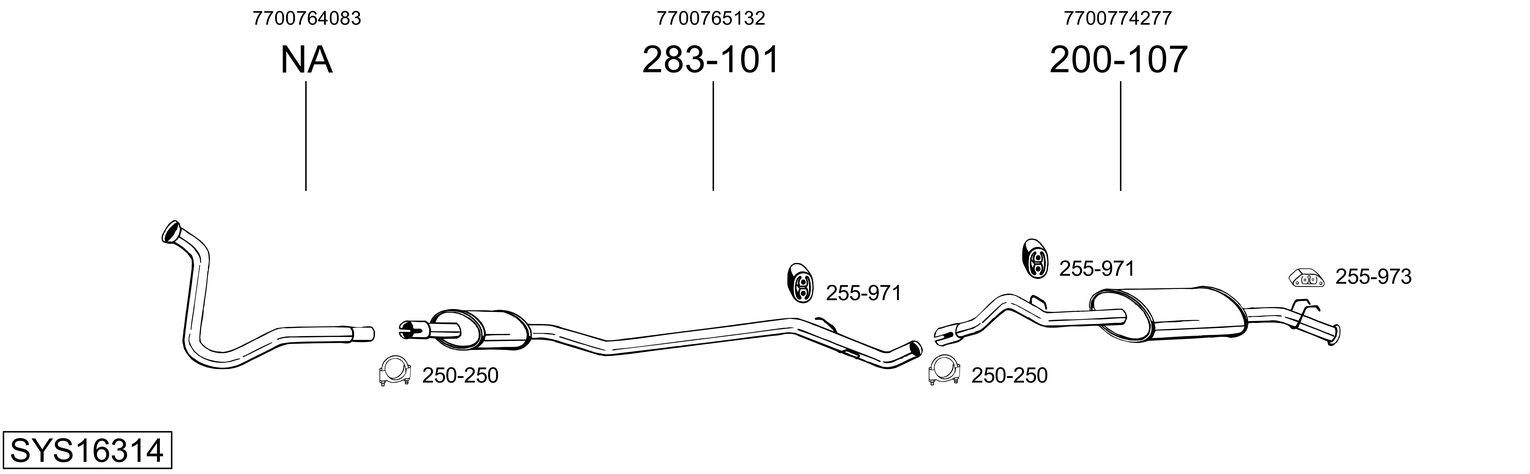 Układ wydechowy BOSAL SYS16314