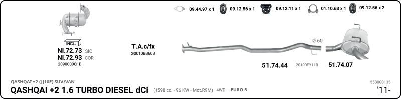 Układ wydechowy IMASAF 558000135