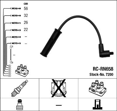 Sada kabelů pro zapalování NGK RC-RN658