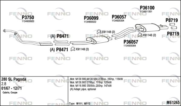 Układ wydechowy FENNO ME1265