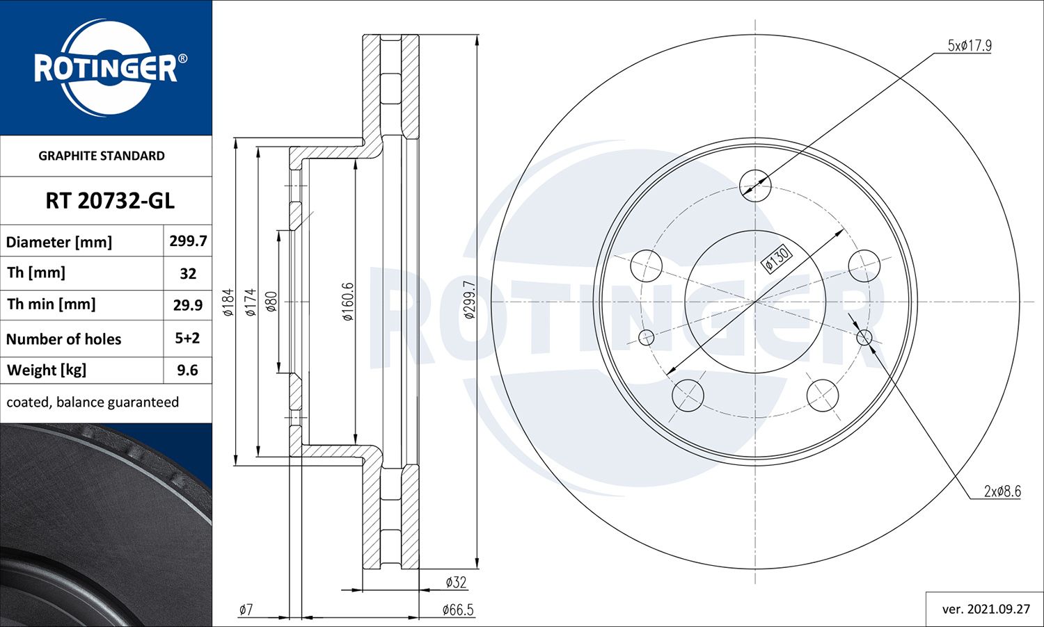 Disc frana ROTINGER GRAPHITE LINE RT 20732-GL