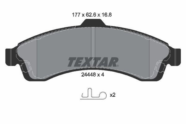 Sada brzdových platničiek kotúčovej brzdy TEXTAR 2444801