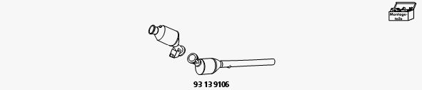 Zestaw doposażenia, katalizator/filtr cząstek stałych(kombi) HJS 93 13 9106