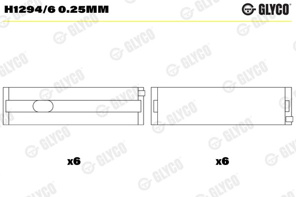 Lożisko kľukového hriadeľa GLYCO H1294/6 0.25mm