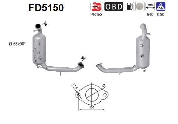 Filtr sadzy / filtr cząstek stałych, układ wydechowy AS 31219422