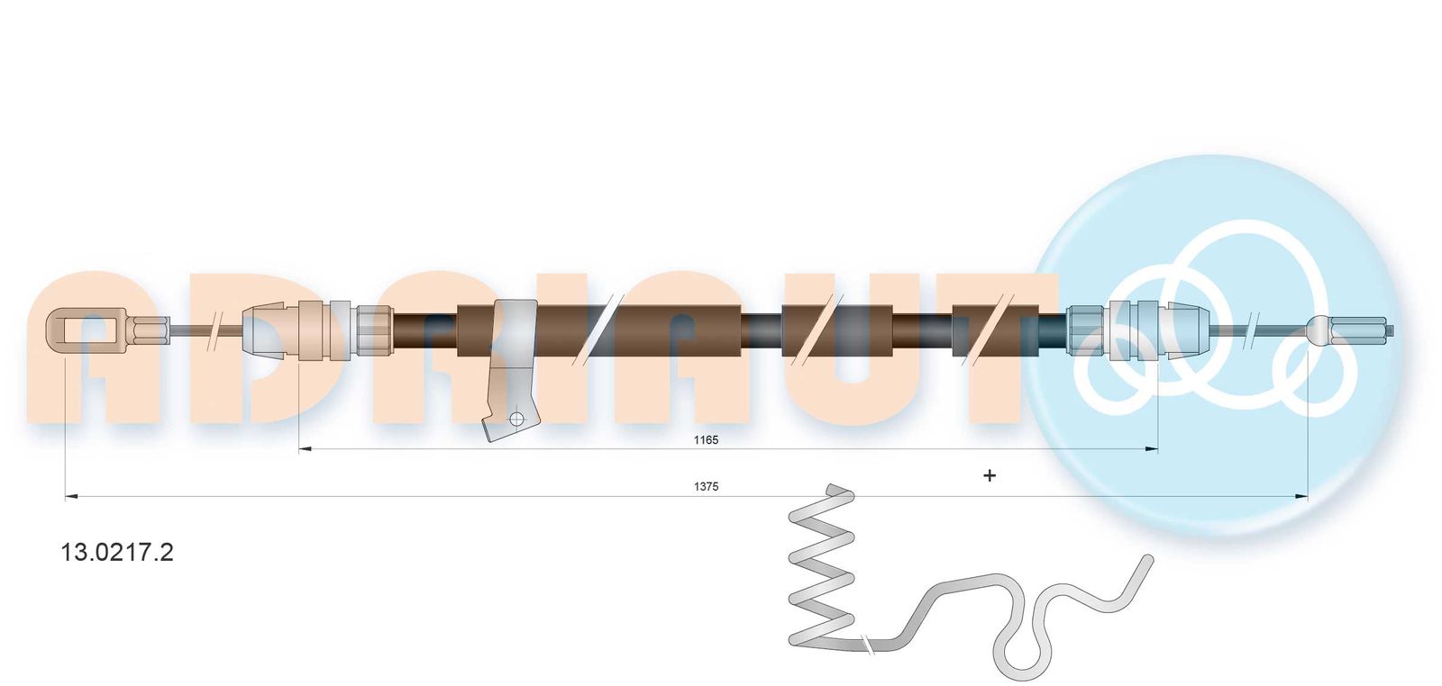 Cablu, frana de parcare ADRIAUTO 13.0217.2