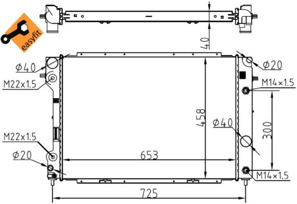 Levně Chladič, chlazení motoru NRF 53104