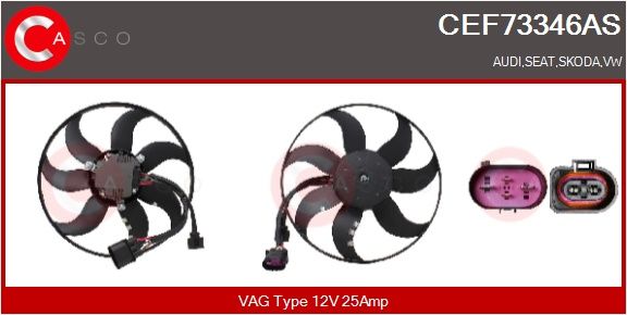 Levně Větrák, chlazení motoru CASCO CEF73346AS