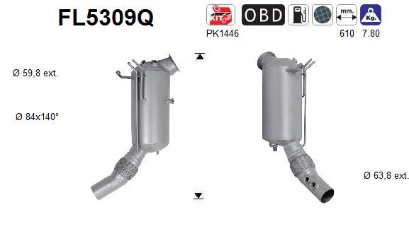 Filtr sadzy / filtr cząstek stałych, układ wydechowy AS 18328590012