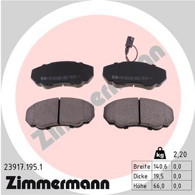 Sada brzdových platničiek kotúčovej brzdy ZIMMERMANN 23917.195.1