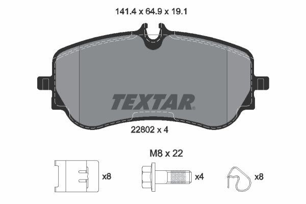 Sada brzdových platničiek kotúčovej brzdy TEXTAR 2280201