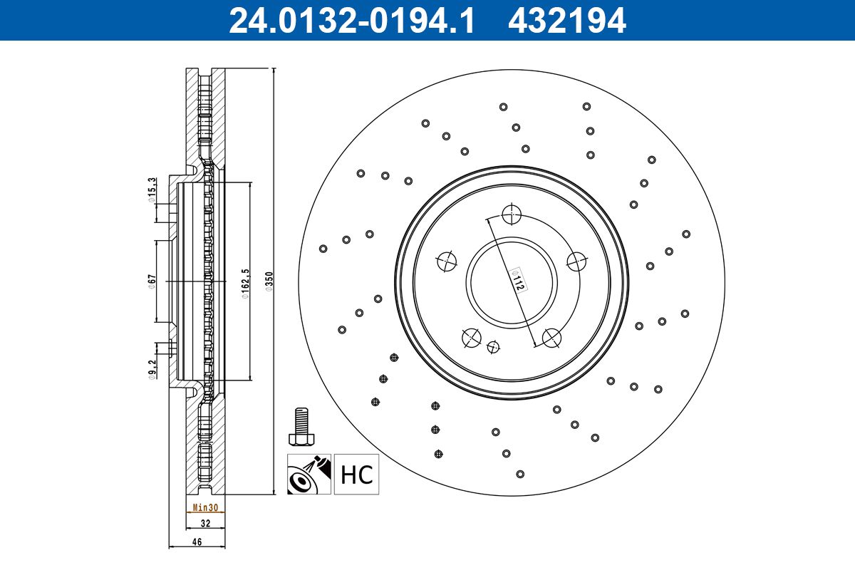 Disc frana ATE 24.0132-0194.1