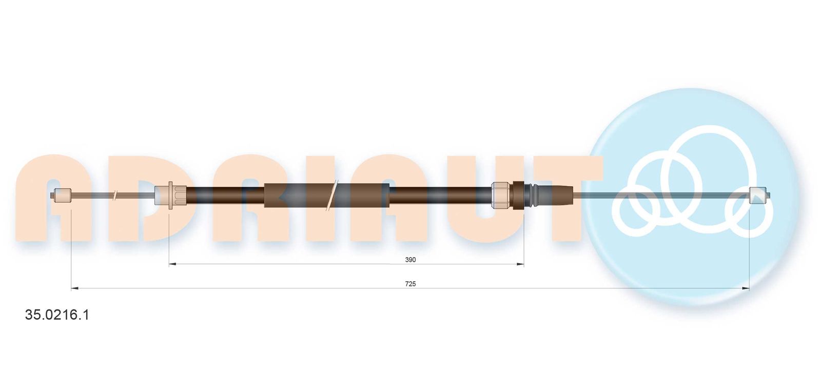 Cablu, frana de parcare ADRIAUTO 35.0216.1