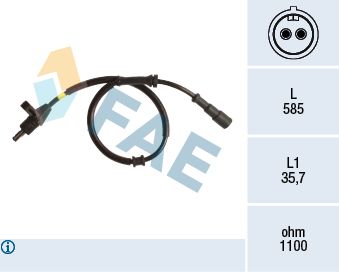 Czujnik, prędkość obrotowa koła FAE 78165