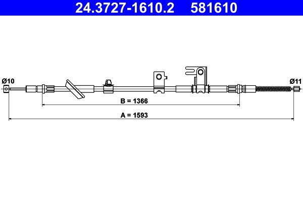 Tažné lanko, parkovací brzda ATE 24.3727-1610.2