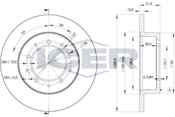 Tarcza hamulcowa ICER 78BD0461-2