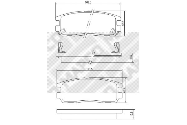 Zestaw klocków hamulcowych, hamulce tarczowe MAPCO 6683