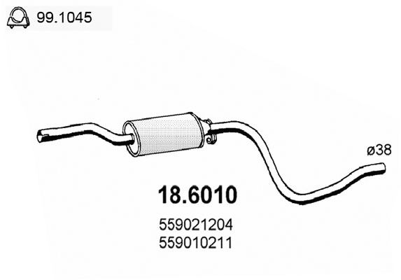 Tłumik środkowy ASSO 18.6010