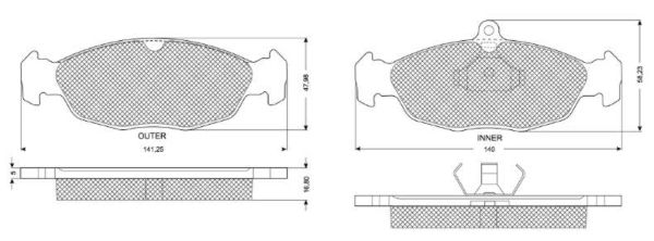set placute frana,frana disc MTR MT529
