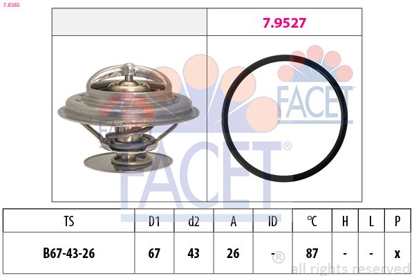 Termostat, środek chłodzący FACET 7.8385