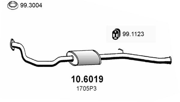 Tłumik środkowy ASSO 10.6019