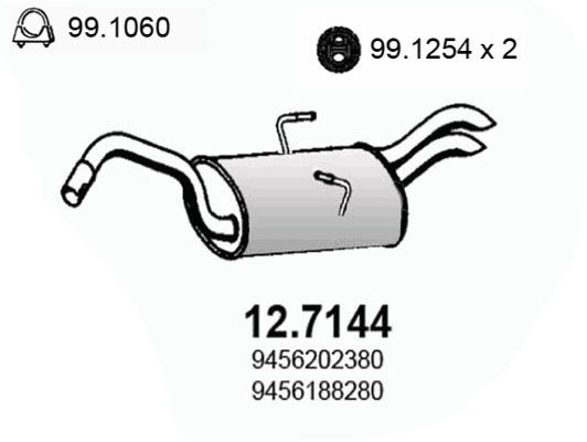 Tłumik końcowy ASSO 12.7144