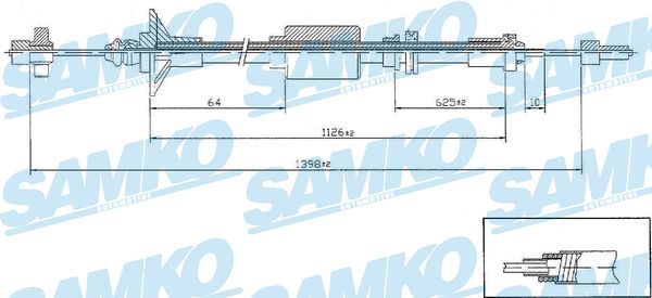 Cięgło, sterowanie sprzęgłem SAMKO C0184C